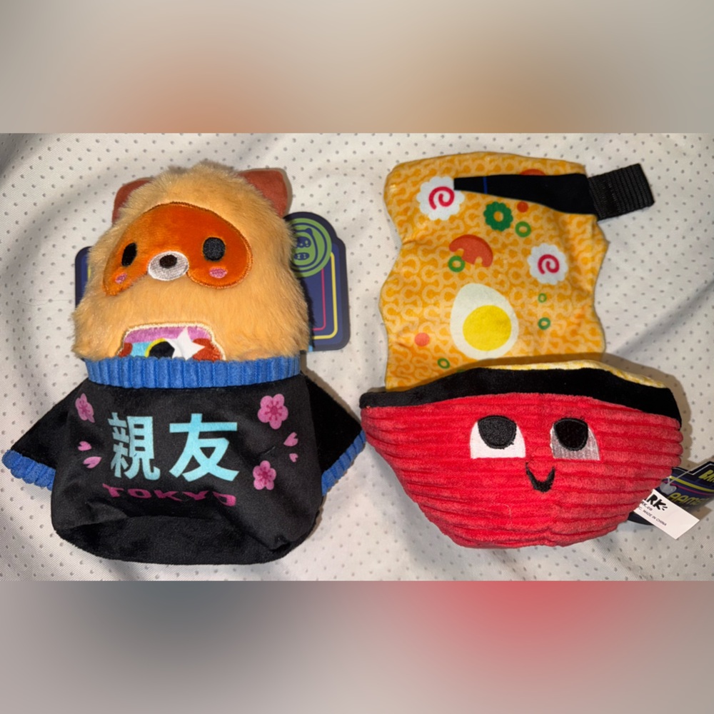 Bark Ramen Ren & Tanuki Tamiko Dog Toy - Size Large, NEW!